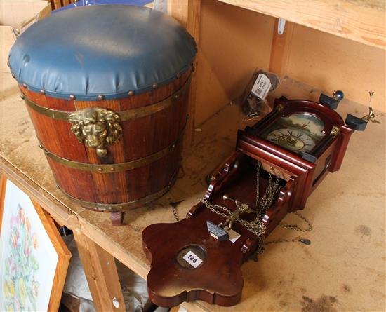 Dutch wall clock and a barrel seat
